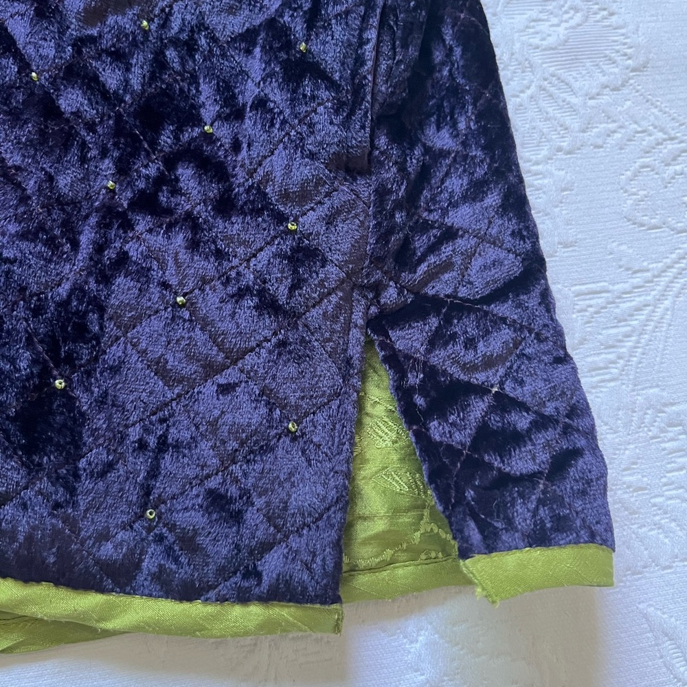 NWT Coldwater Creek Reversible Quilted Beads Embellished Silk Purple Large - Picture 15 of 16
